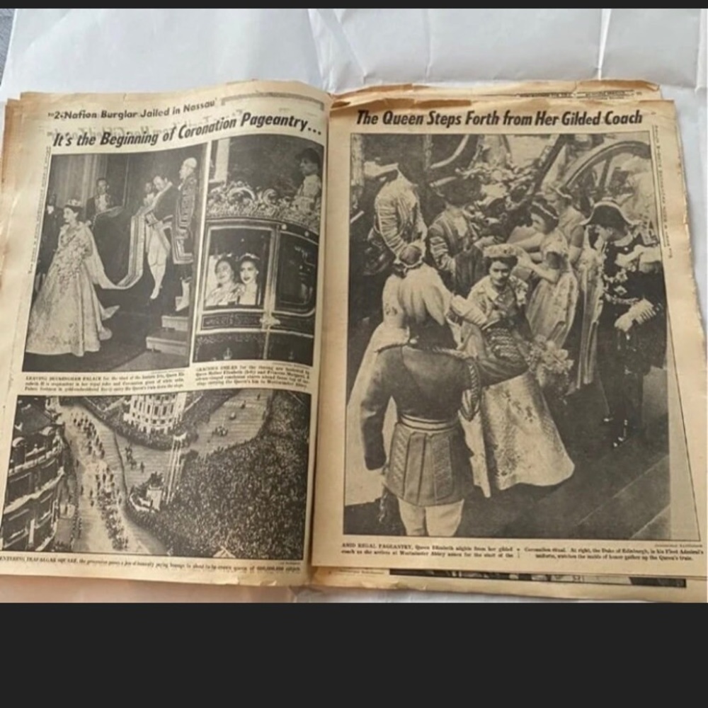 Set Of 3: Vintage 1953 Queen Elizabeth II Coronation Original Newspapers - Picture 5 of 10